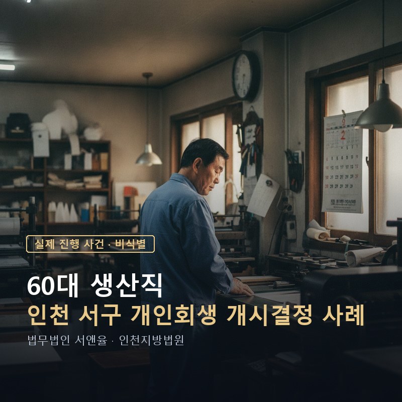 개인회생 기간, 예순이 넘어 시작하면 언제 끝나나｜인천 60대 개시결정 사례 — 이해를 돕기 위한 연출 이미지